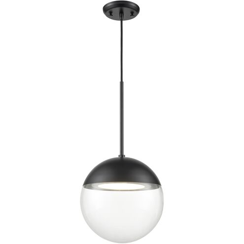 Hopewell Rocks CCT LED 10 inch Ebony Pendant Ceiling Light in Clear Glass