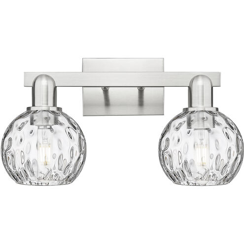 Arcadia Athens Water Glass 2 Light 17 inch Brushed Satin Nickel Bath Vanity Light Wall Light