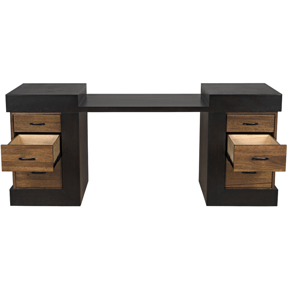 Bentley 76 X 29 inch Dark Walnut and Ebony Walnut Desk