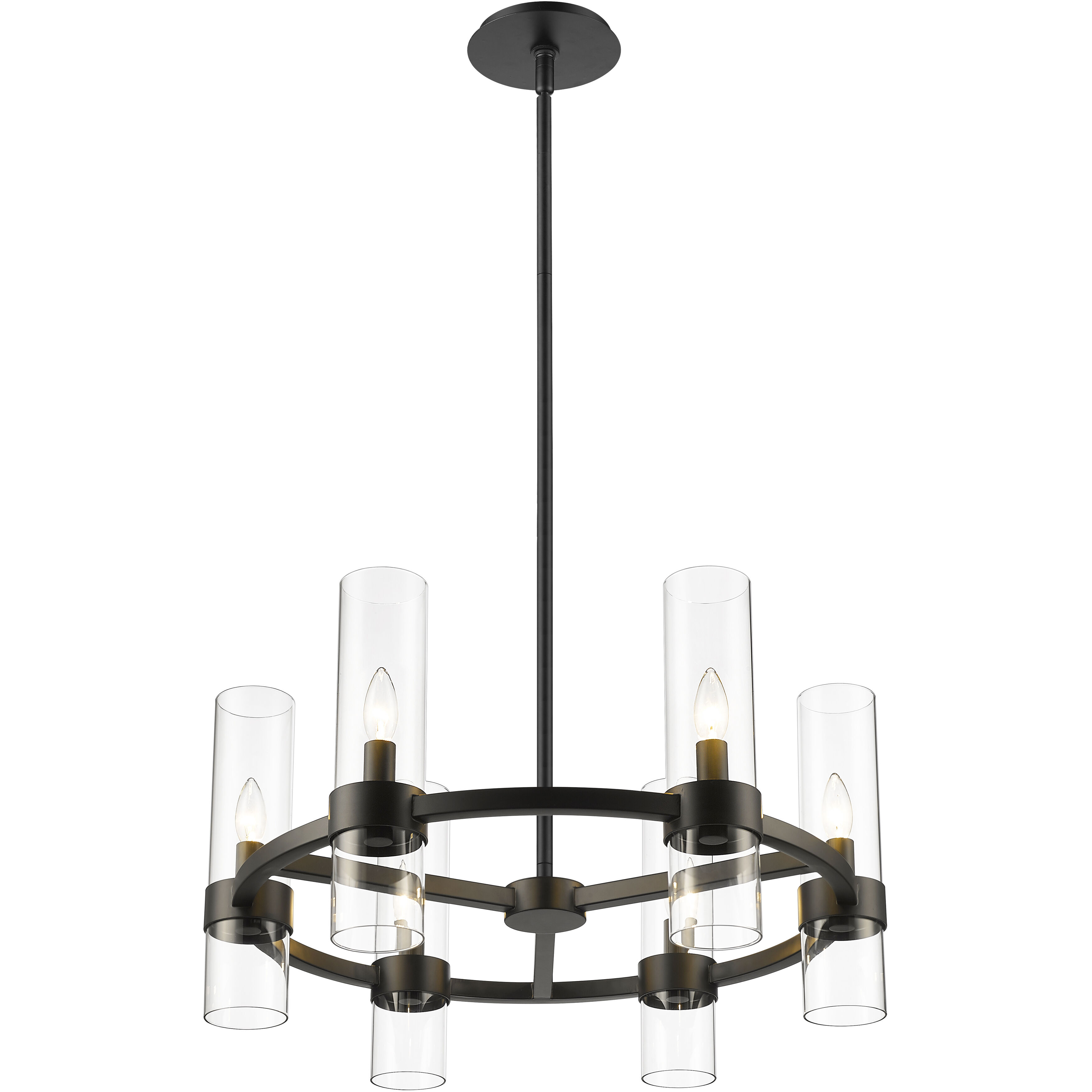 Datus 6 Light 26 inch Matte Black Chandelier Ceiling Light