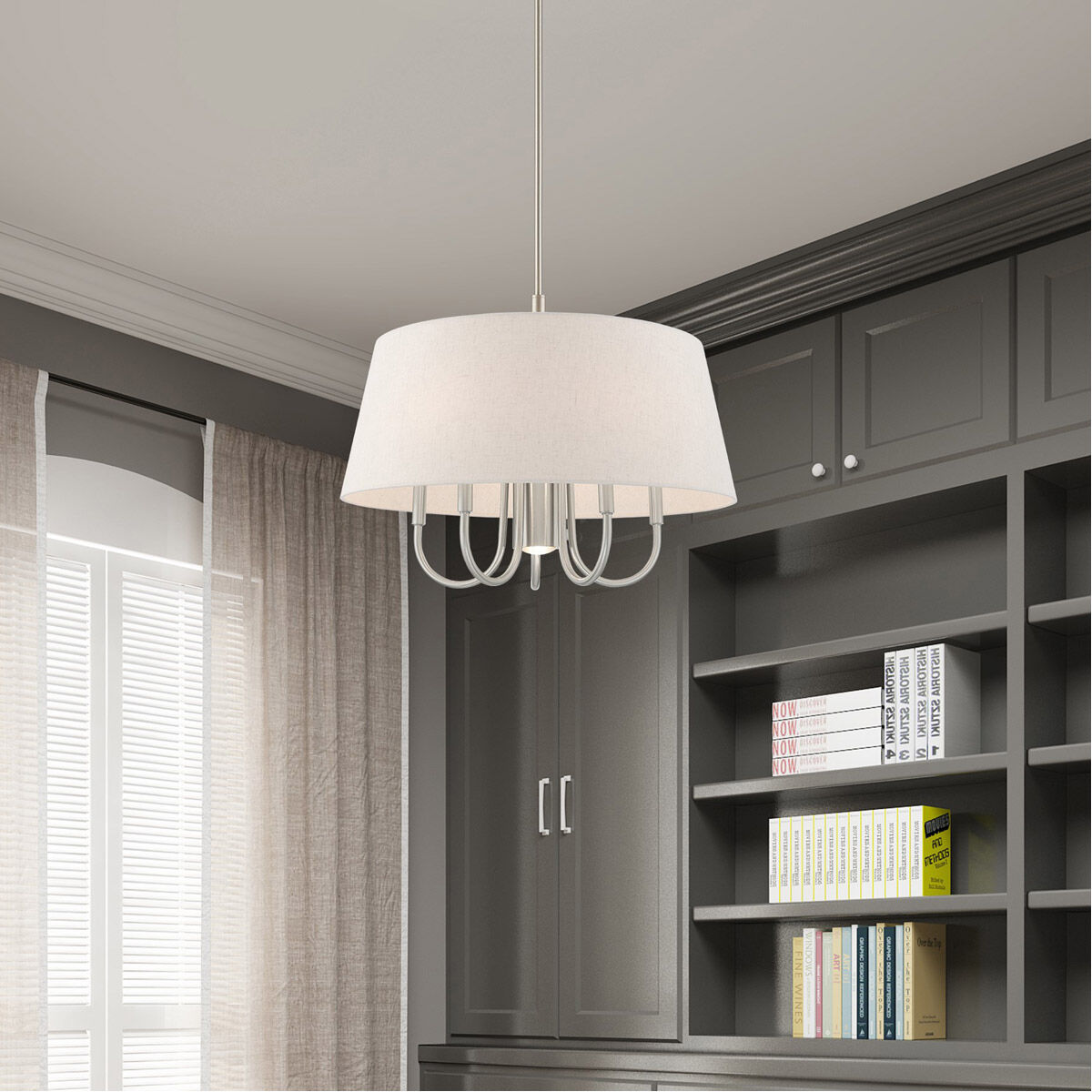 Belclaire 6 Light 24 inch Brushed Nickel Pendant Chandelier Ceiling Light