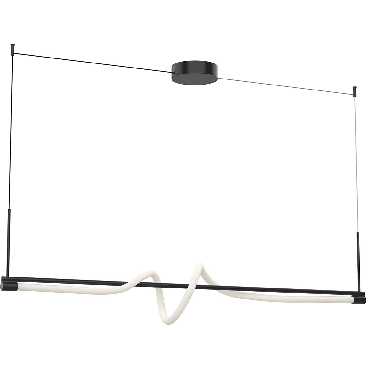 Cursive LED 54 inch Black Linear Pendant Ceiling Light