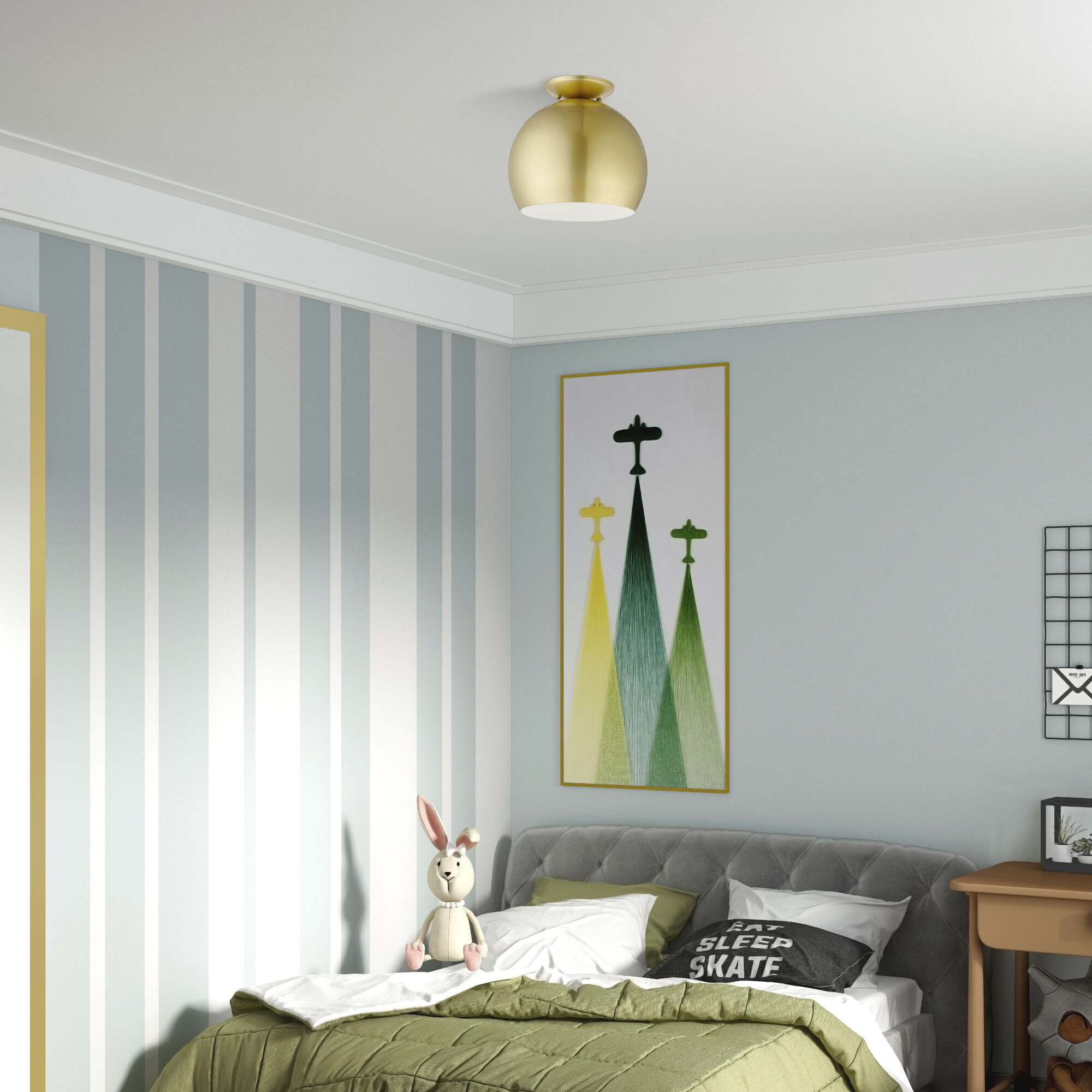 Piedmont 1 Light 10 inch Soft Gold Semi-Flush Mount Ceiling Light