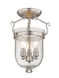Jefferson 3 Light 10 inch Brushed Nickel Semi-Flush Mount Ceiling Light