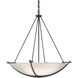 Compass 3 Light 34.2 inch Dark Smoke Large Scale Pendant Ceiling Light in Opal, Large Scale