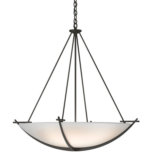Compass 3 Light 34.2 inch Dark Smoke Large Scale Pendant Ceiling Light in Opal, Large Scale