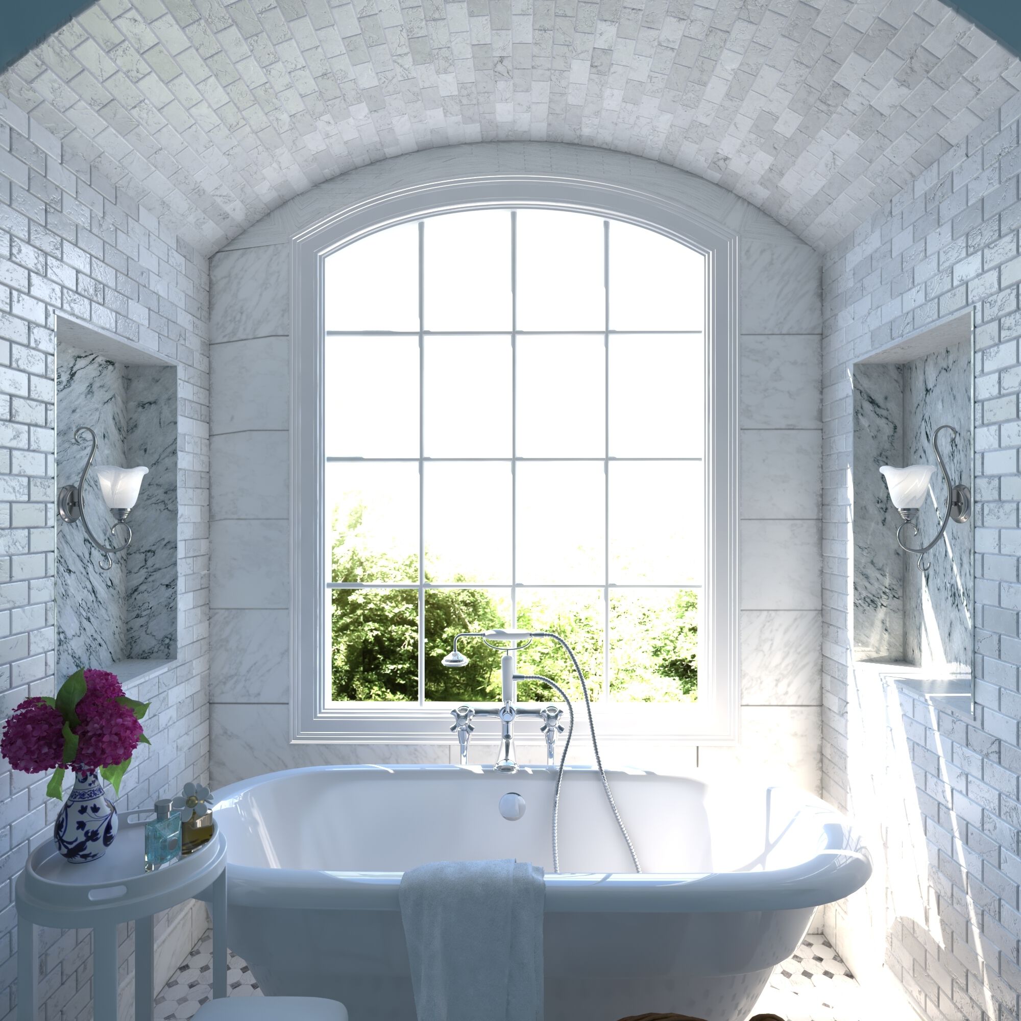 Bella LED 10 inch Brushed Nickel Bathroom Light Wall Light