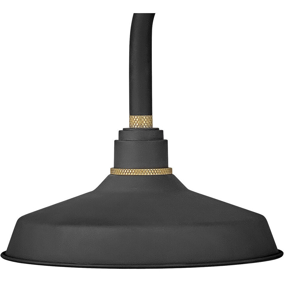 Foundry Classic Outdoor Barn Light in Textured Black, Straight Arm