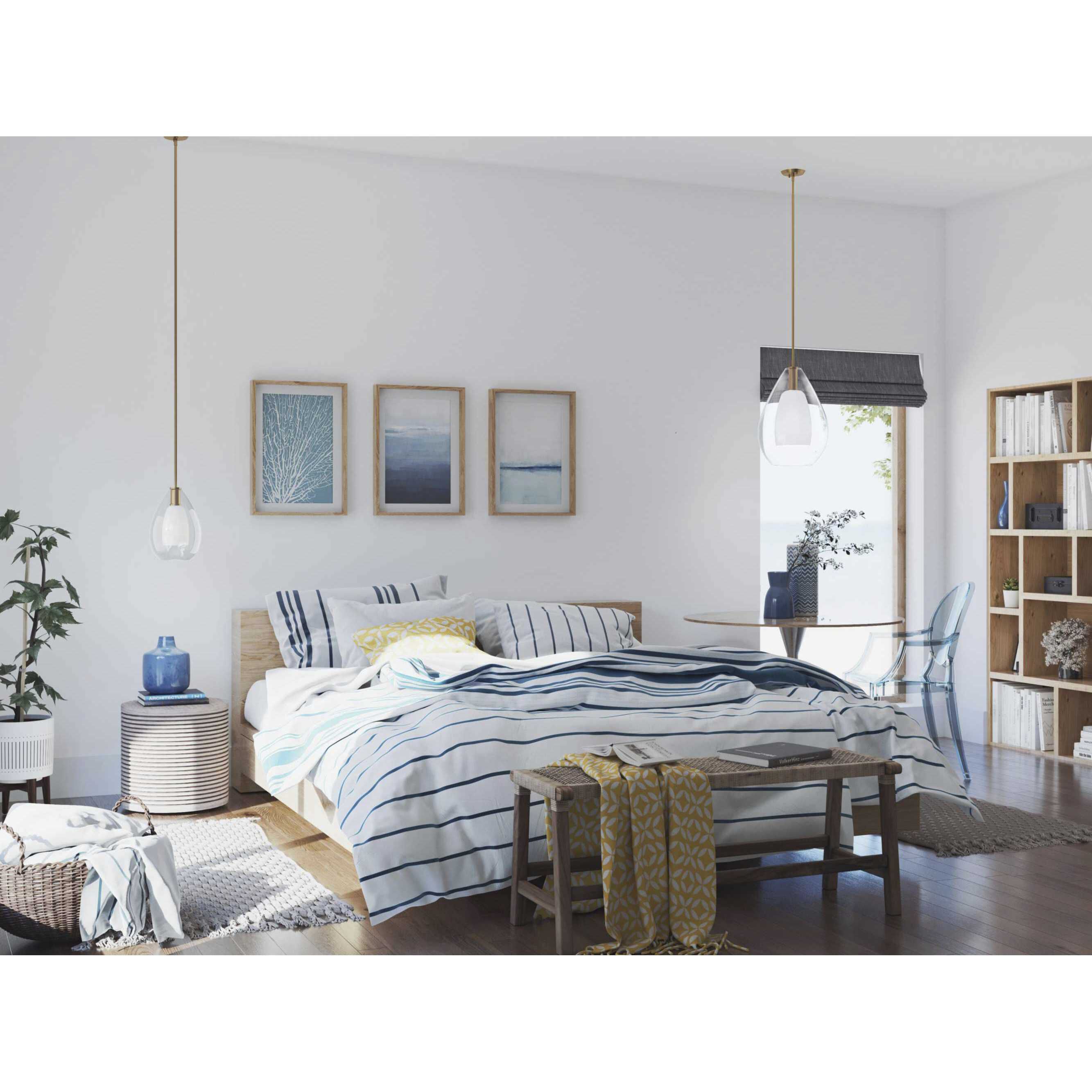 Carillon 1 Light 15 inch Brushed Gold Pendant Ceiling Light