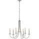 Simple Sweep 6 Light 26 inch Sterling Chandelier Ceiling Light, 6 Arm