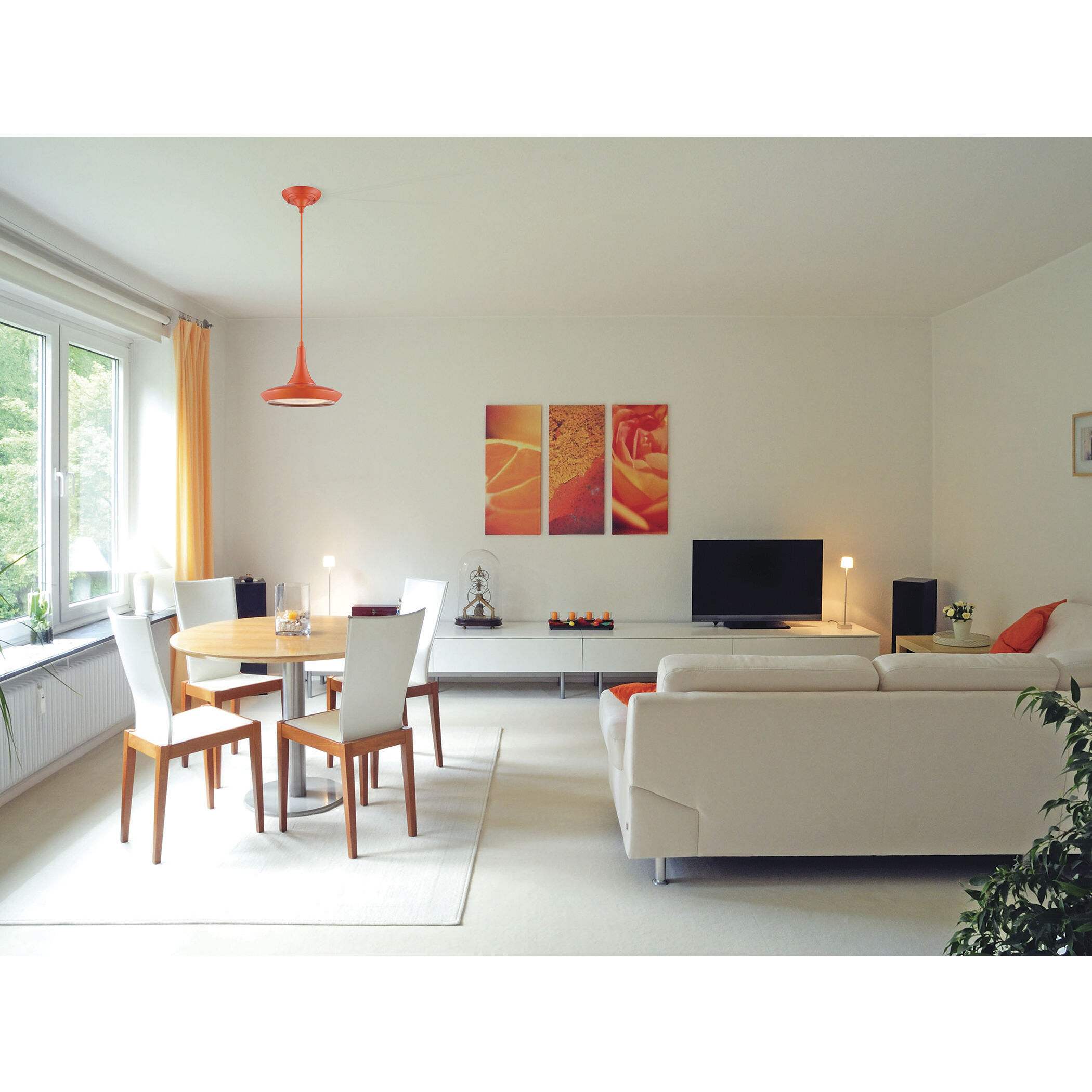 Fantom LED 10.5 inch Orange Pendant Ceiling Light