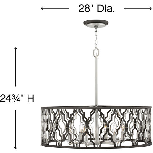 Portico LED 28 inch Glacial with Metallic Matte Bronze Indoor Chandelier Ceiling Light, Convertible to Semi-Flush