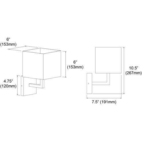 Lucas 1 Light 6 inch Polished Chrome with Black Decorative Wall Sconce Wall Light