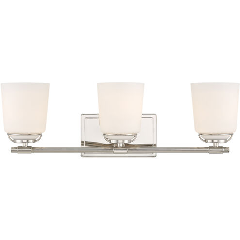 Stella 3 Light 23.5 inch Polished Nickel Vanity Light Wall Light