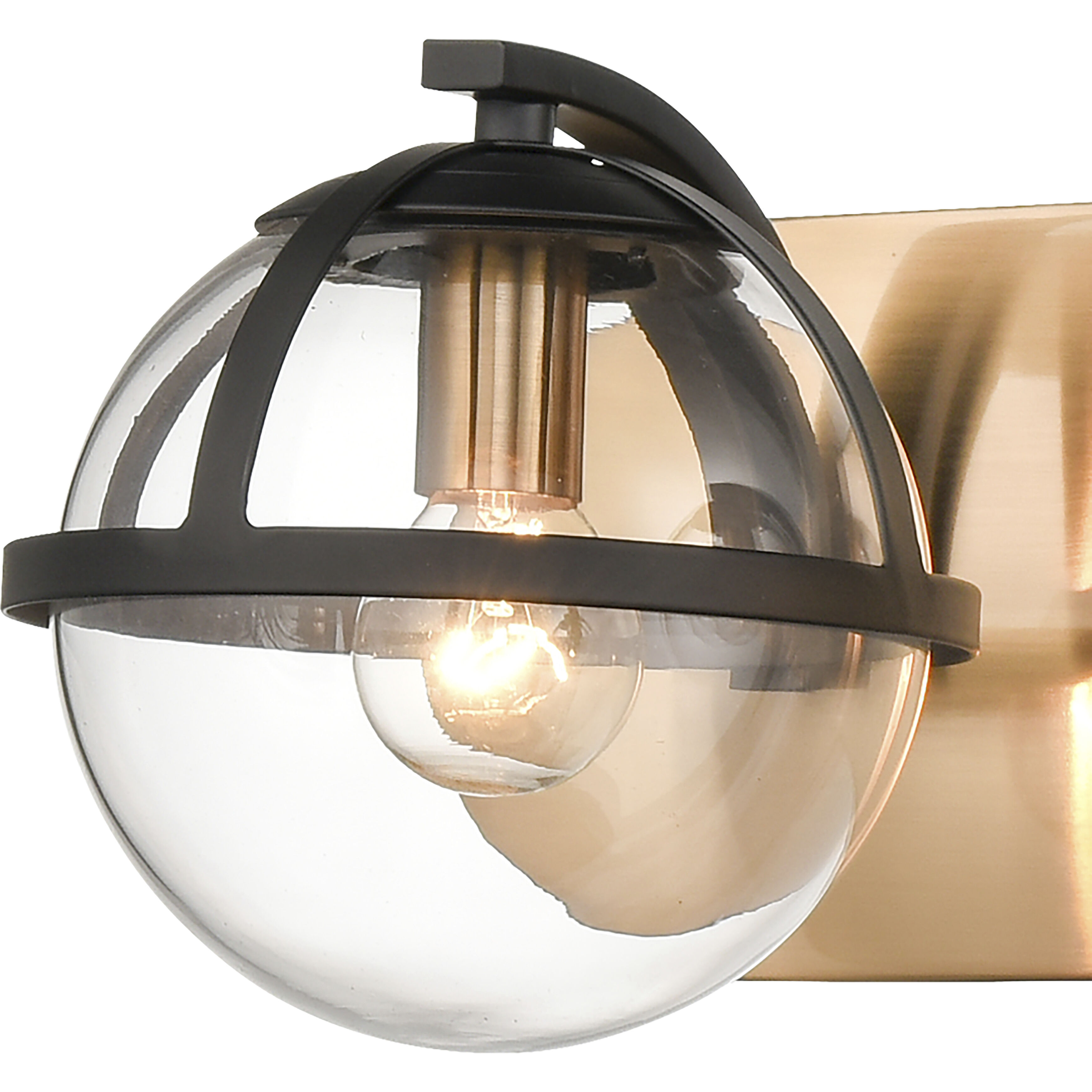 Davenay Vanity Light Wall Light in Satin Brass with Matte Black