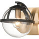 Davenay Vanity Light Wall Light in Satin Brass with Matte Black
