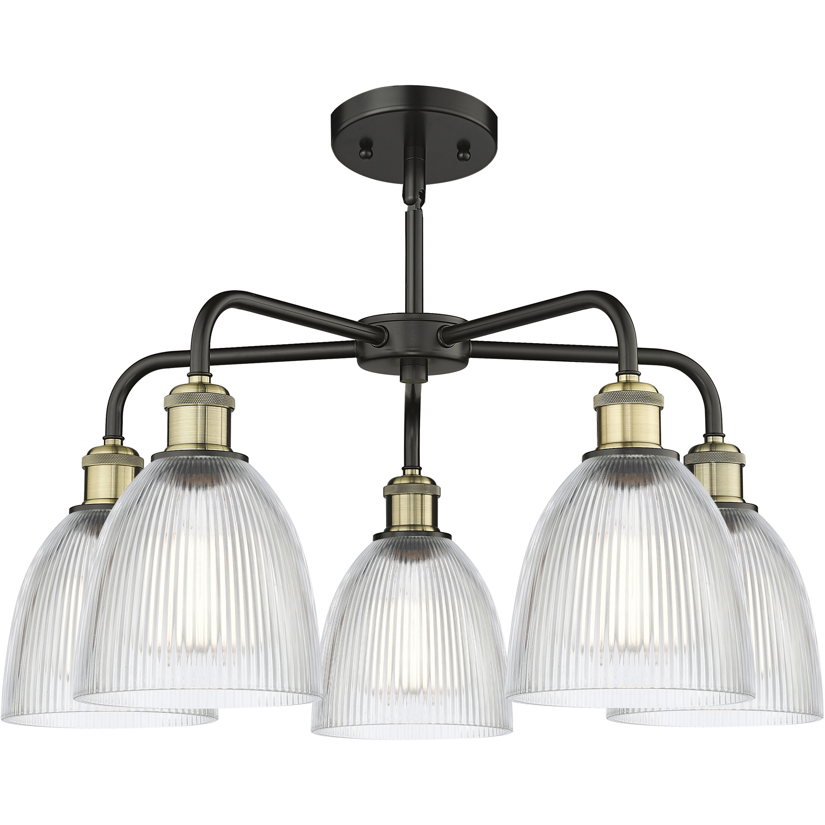 Castile 5 Light 24 inch Black Antique Brass Chandelier Ceiling Light in Clear Glass