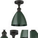 Ballston Plymouth Dome 1 Light 8 inch Oil Rubbed Bronze Semi-Flush Mount Ceiling Light in Matte Green