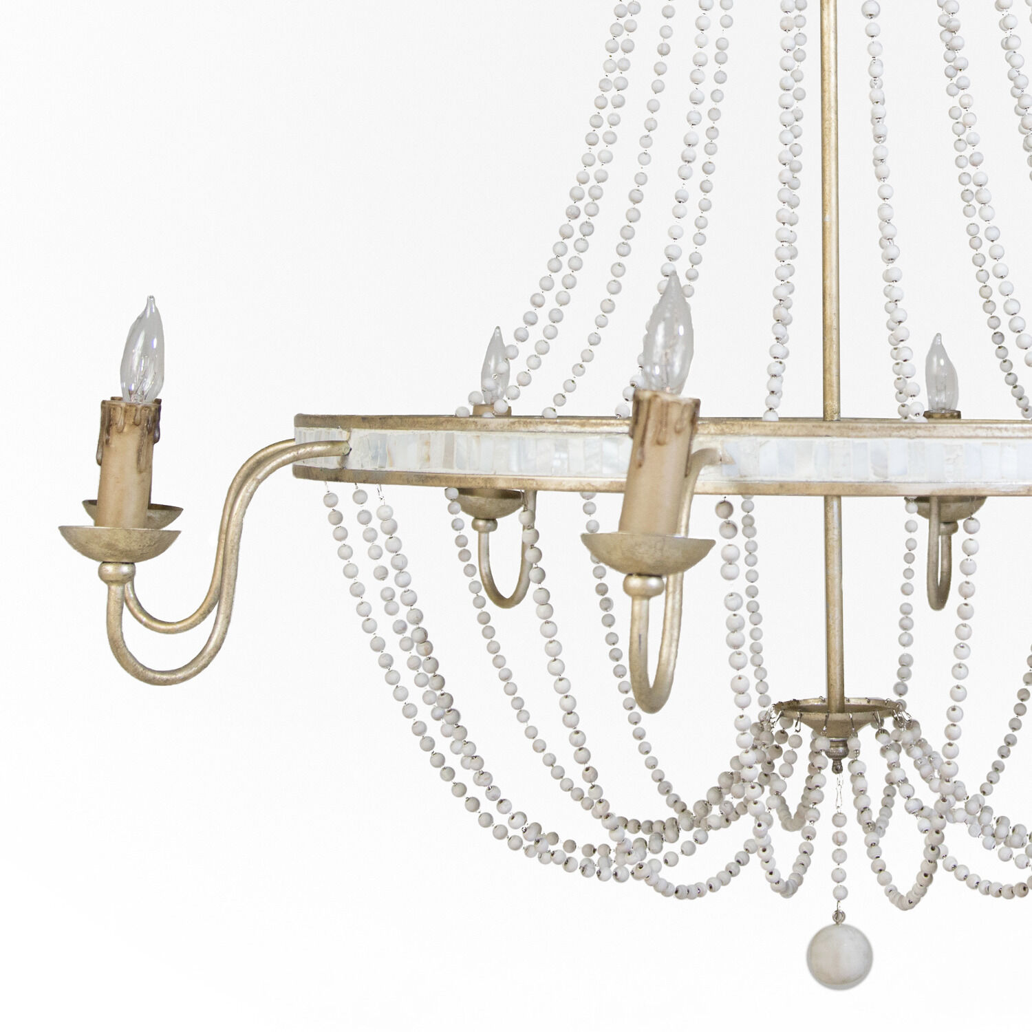 Corinna 8 Light 42.25 inch Champagne Silver / Antique White Chandelier Ceiling Light