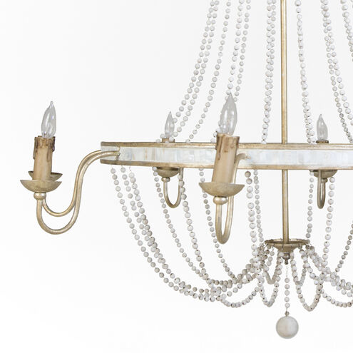 Corinna 8 Light 42.25 inch Champagne Silver / Antique White Chandelier Ceiling Light