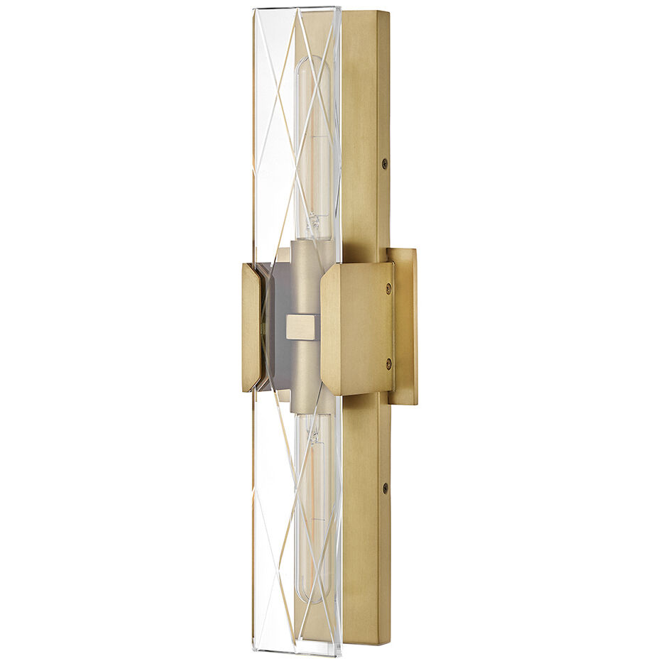 Monte 2 Light 5 inch Heritage Brass Bath Light Wall Light