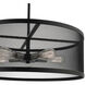 Industro 5 Light 25 inch Black with Brushed Nickel Accents Chandelier Ceiling Light