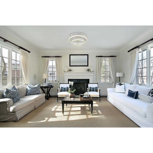 Bowen 2 Light 33.5 inch Chrome Flush Mount Ceiling Light