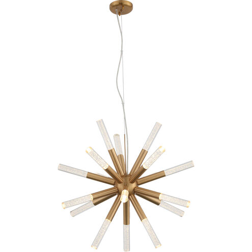 Empire LED 27 inch Golden Brass with Seeded Acrylic Chandelier Ceiling Light