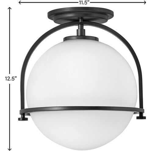 Somerset LED 12 inch Black Indoor Semi-Flush Mount Ceiling Light