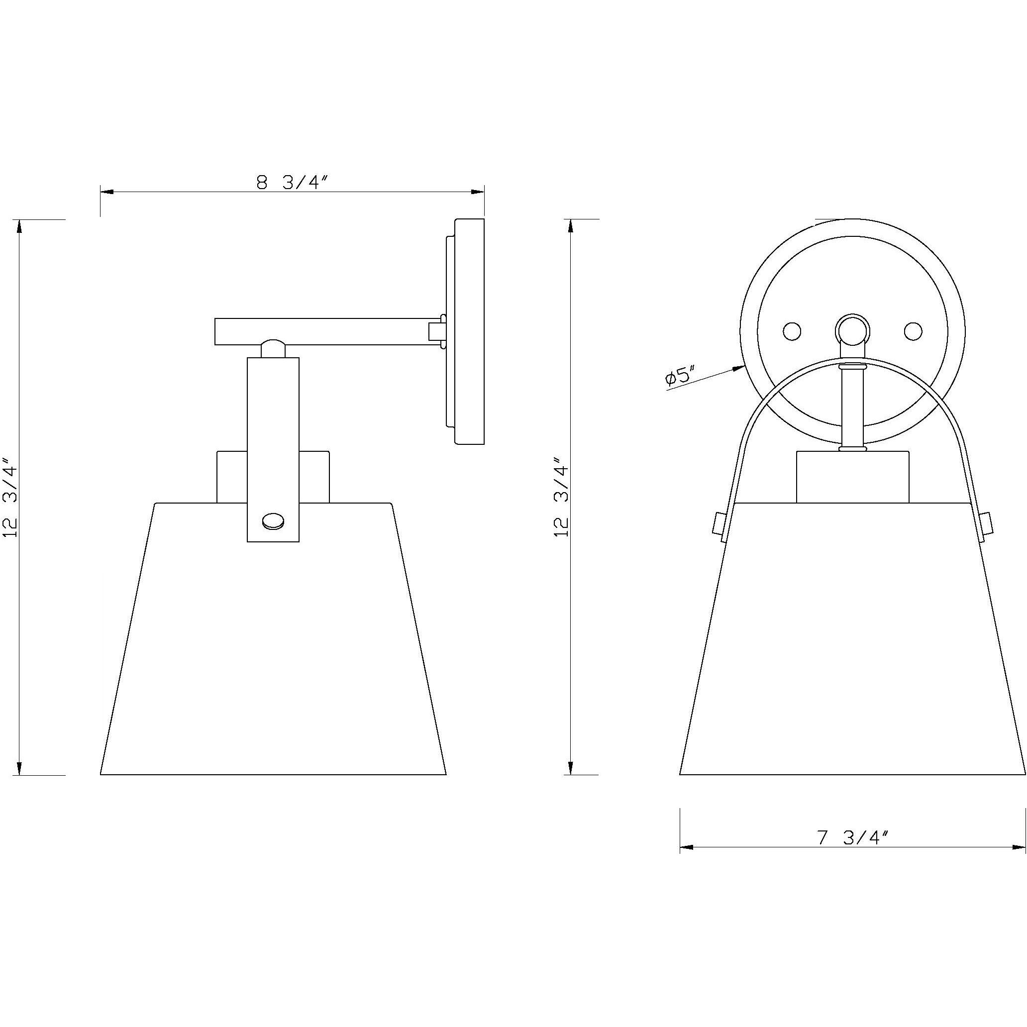 Z-Studio 1 Light 8 inch Matte Black Wall Sconce Wall Light