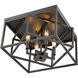 Canada 4 Light 16 inch Black Flush Mount Ceiling Light