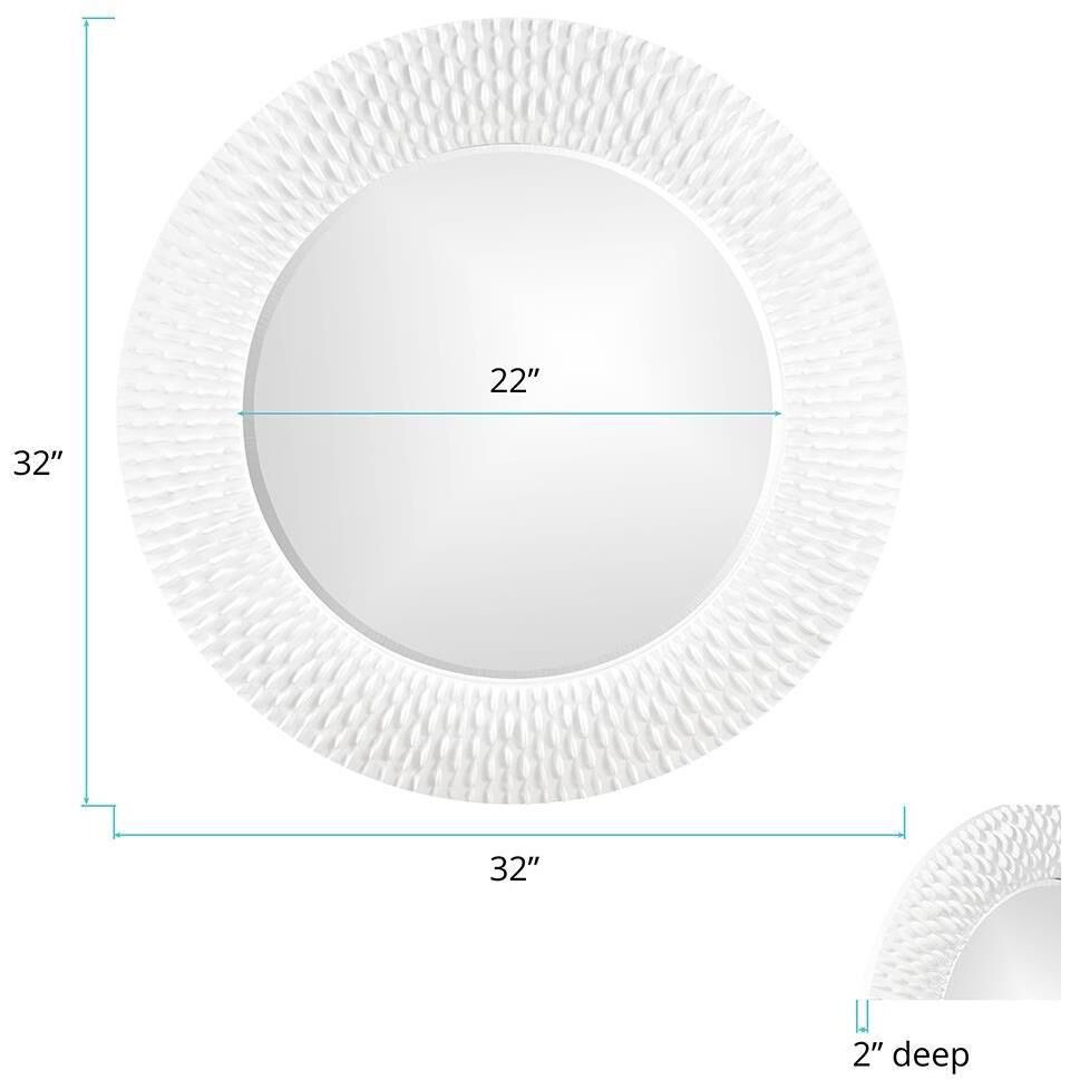 Bergman 32 X 32 inch Glossy White Wall Mirror