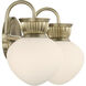 Melbourne 2 Light 16 inch Noble Brass Bathroom Vanity Light Wall Light