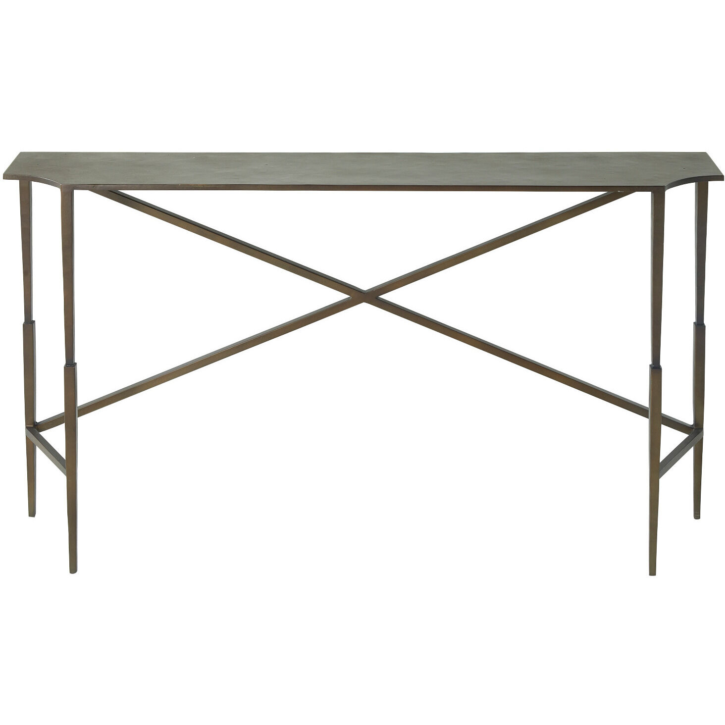 Fennick 60 X 10 inch Brass / Forged Black Iron Console Table