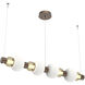 Torno Mandrel LED 53.3 inch Burnished Bronze with Chalk Linear Chandelier Ceiling Light