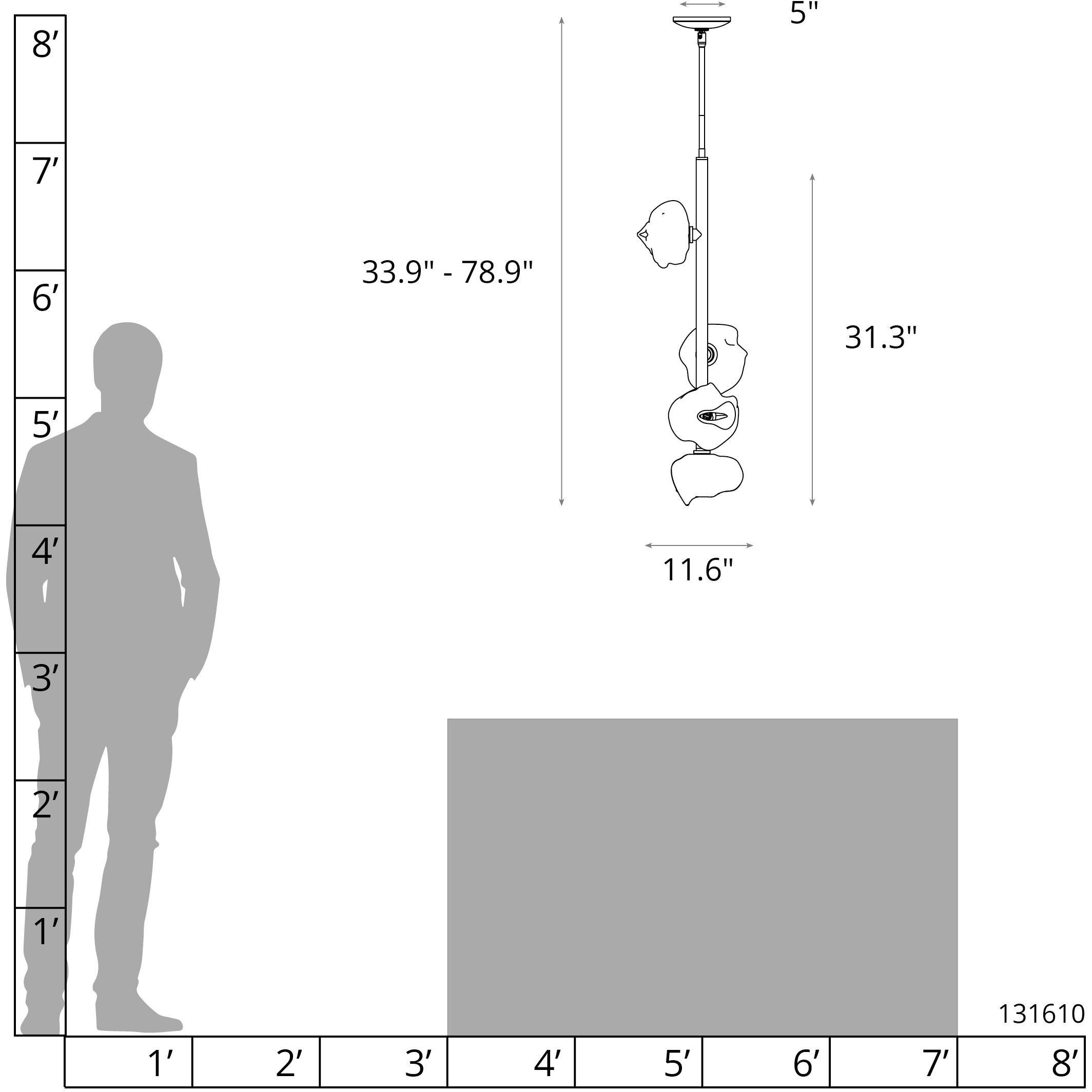 Ume 4 Light 11.6 inch Bronze Vertical Pendant Ceiling Light in Frosted