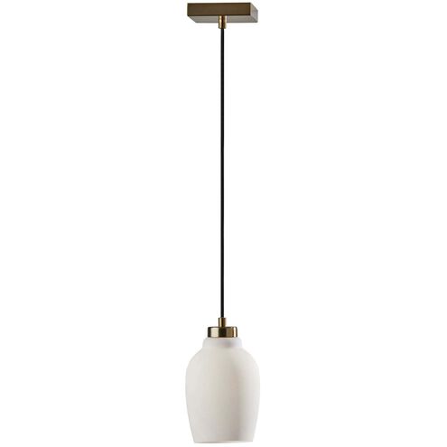 Clara 1 Light 5.75 inch Antique Brass Pendant Ceiling Light