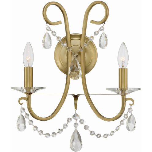 Othello 2 Light 14 inch Vibrant Gold Sconce Wall Light in Clear Spectra
