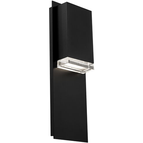 Draped 1 Light 18 inch Black Outdoor Wall Light in 3500K