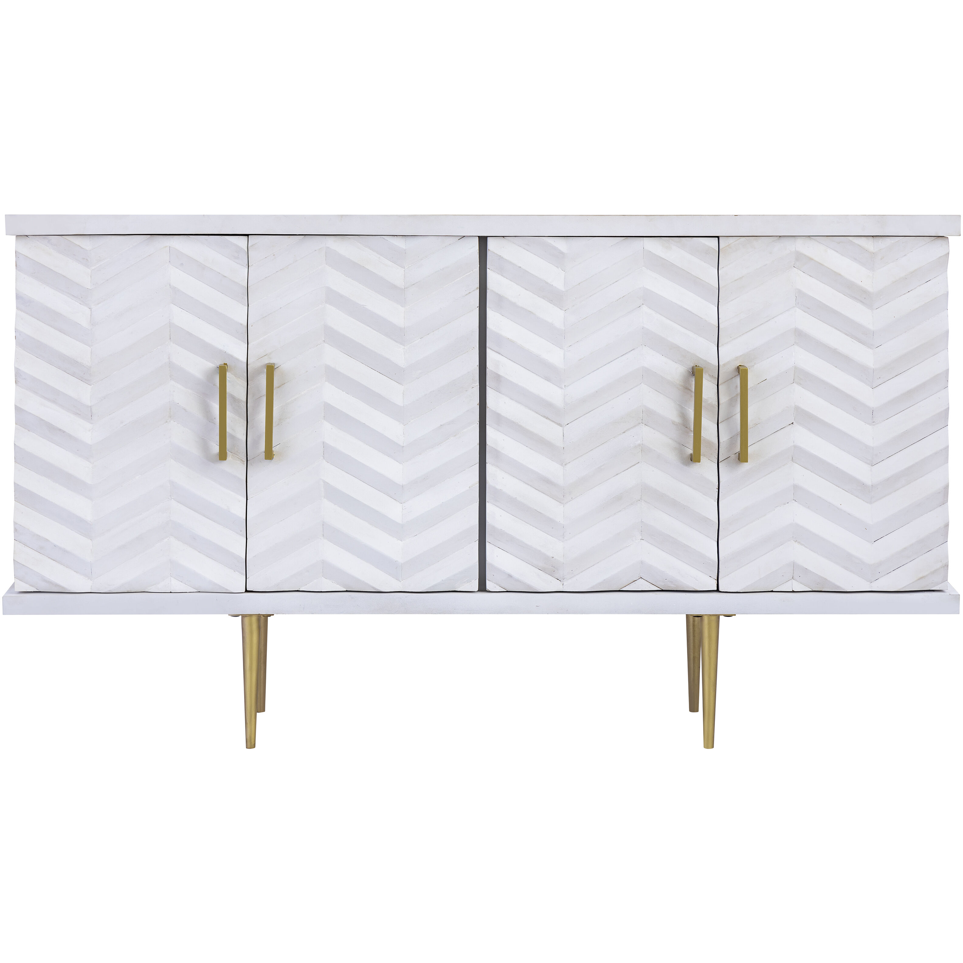 Brendle Whitewash with Gold Credenza