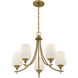 Octave 5 Light Warm Brass Chandelier Ceiling Light, Essentials