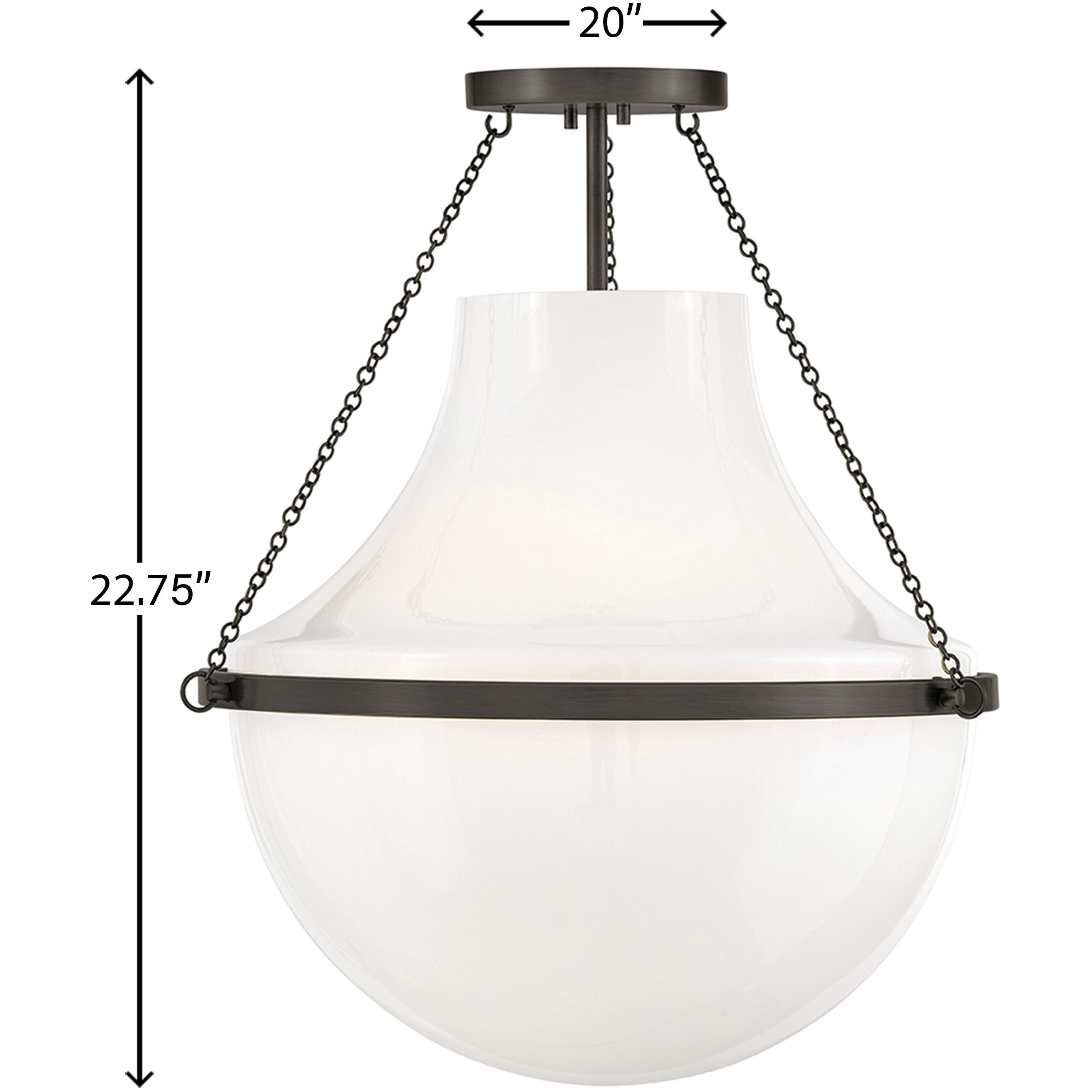 Collins 1 Light 20 inch Black Oxide Semi-Flush Mount Ceiling Light, Medium