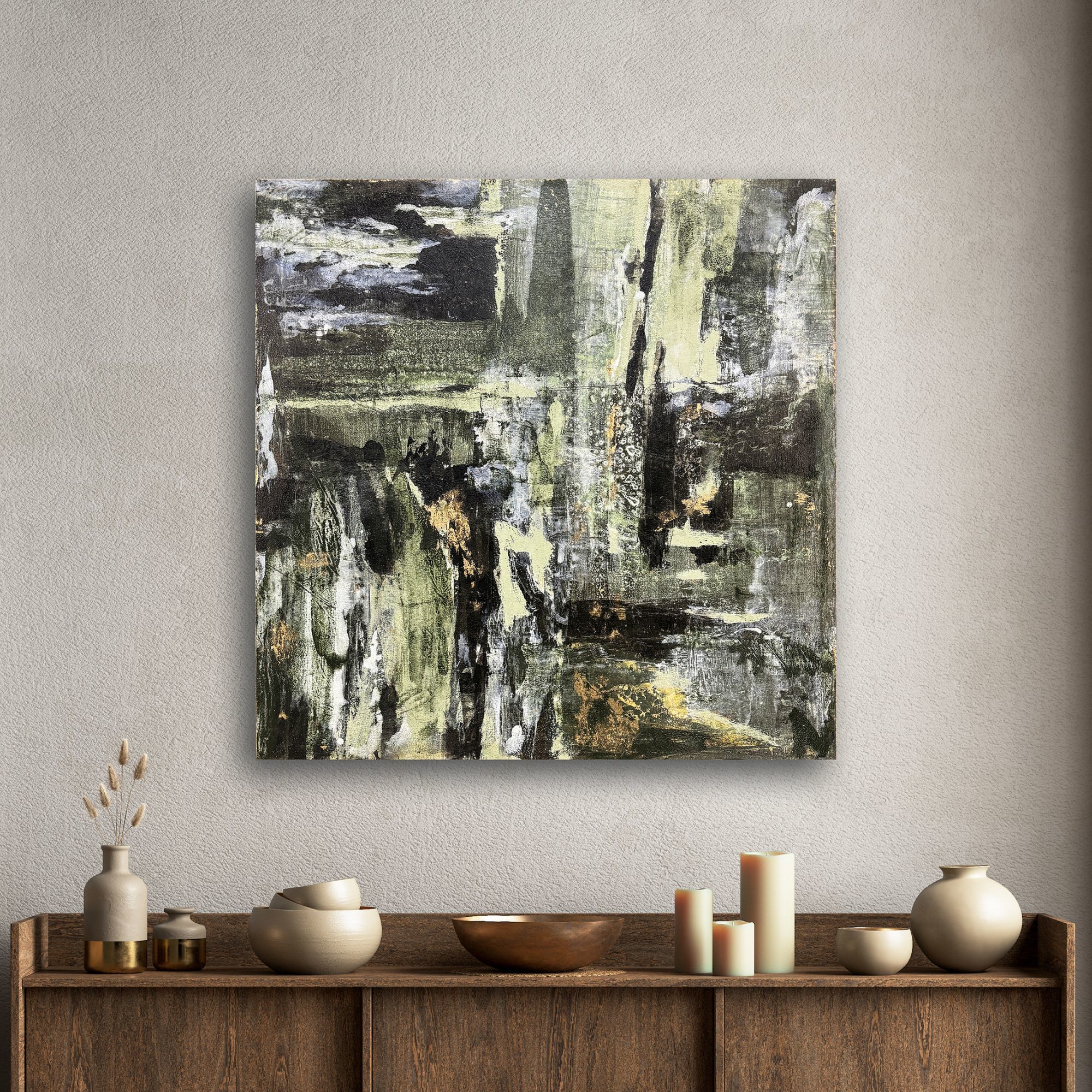 Capa Verde Wall Green and Metallic Wall Sculpture, The Studio