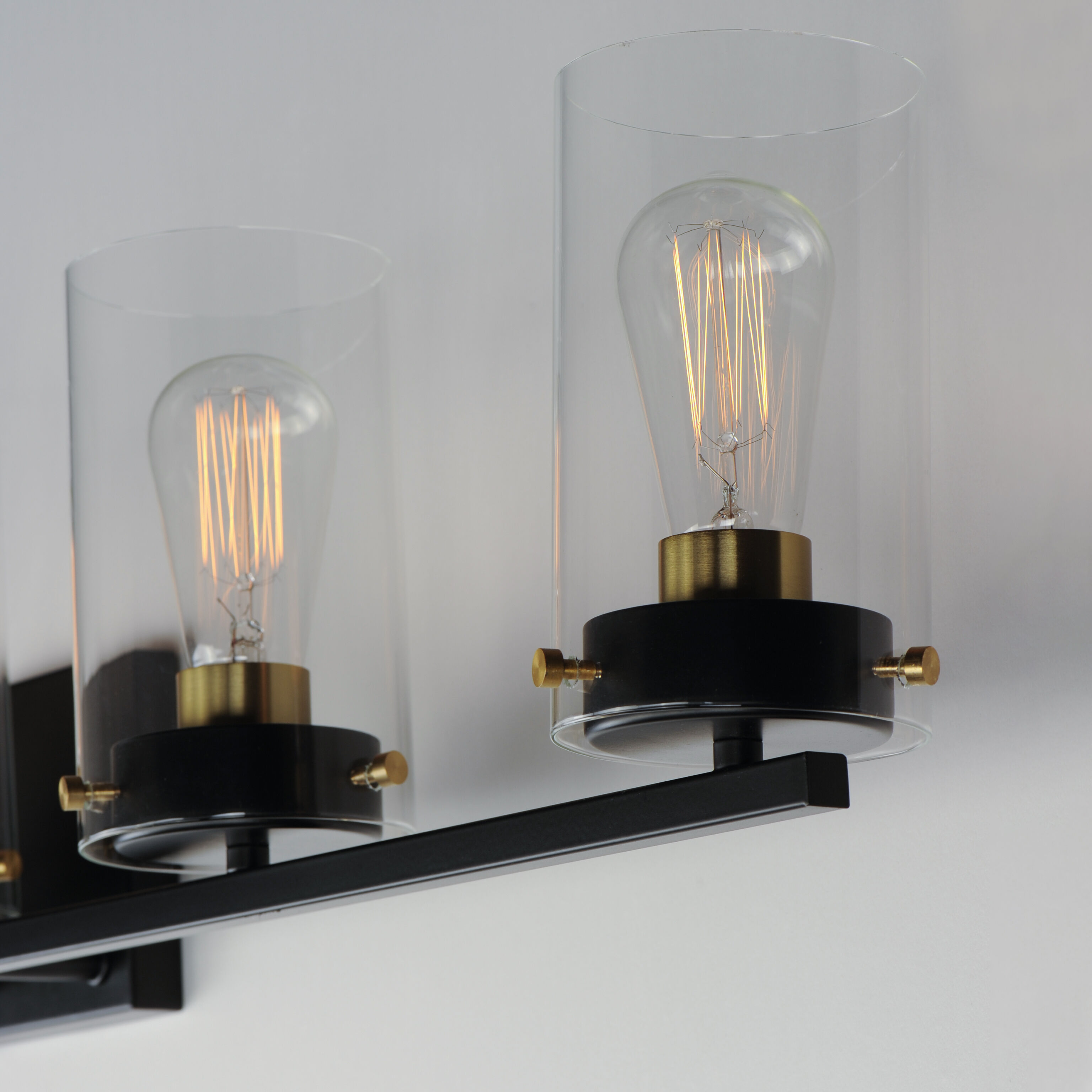 Pinn 5 Light 39 inch Black/Satin Brass Bath Vanity Wall Light