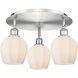 Norfolk 3 Light 17.5 inch Satin Nickel Flush Mount Ceiling Light in Matte White