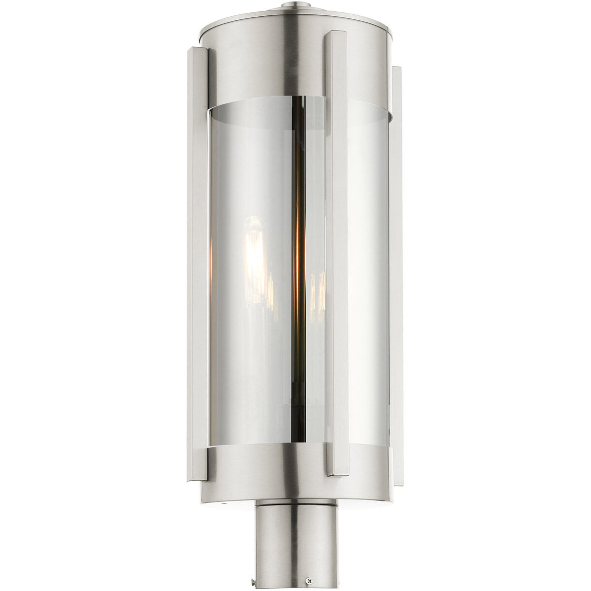Sheridan 3 Light 22 inch Brushed Nickel Outdoor Post Top Lantern