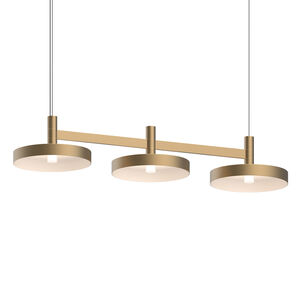 Systema Staccato LED 29 inch Brass Linear Pendant Ceiling Light, Pan Shades