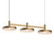 Systema Staccato LED 29 inch Brass Linear Pendant Ceiling Light, Pan Shades
