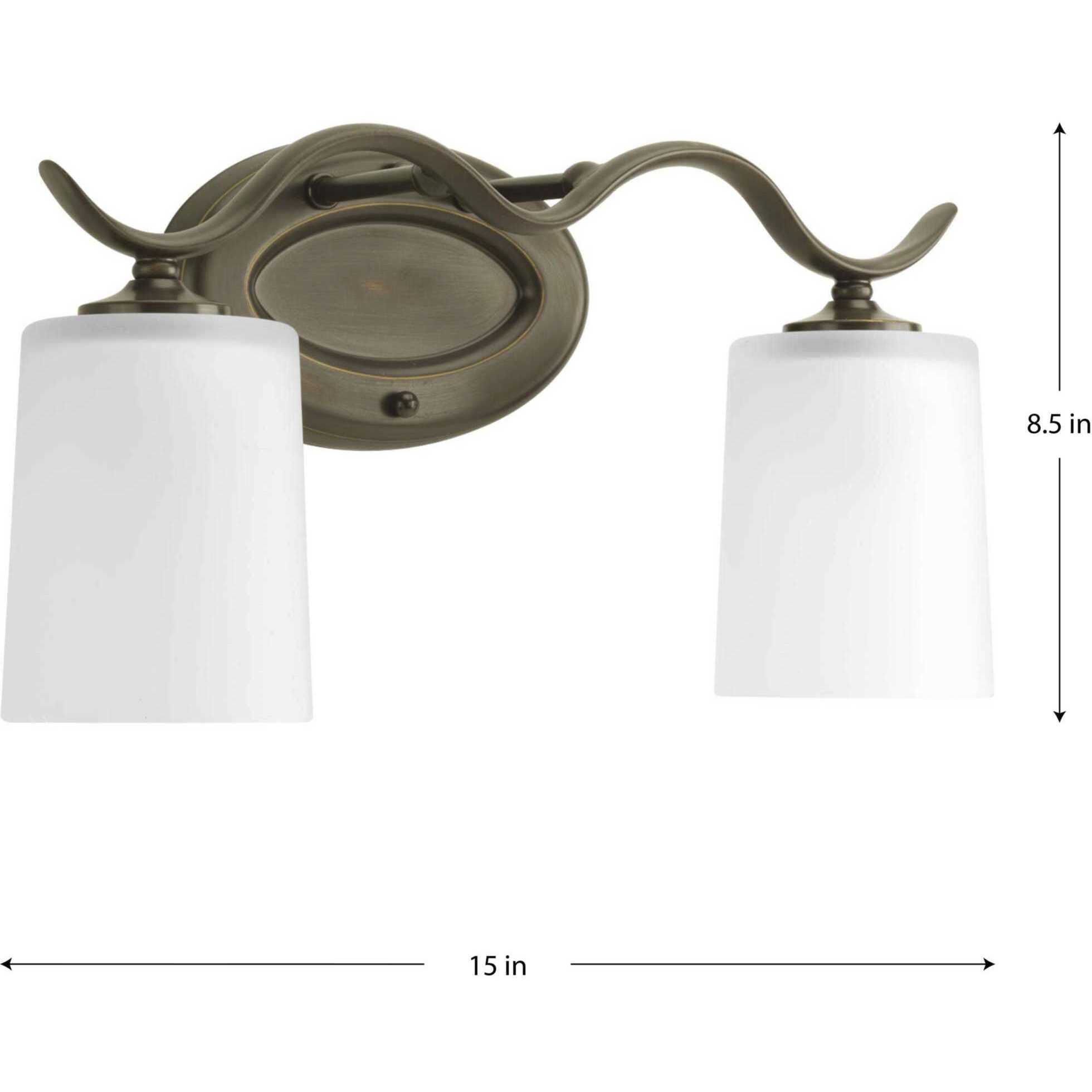 Inspire 2 Light 15 inch Antique Bronze Bath Vanity Wall Light