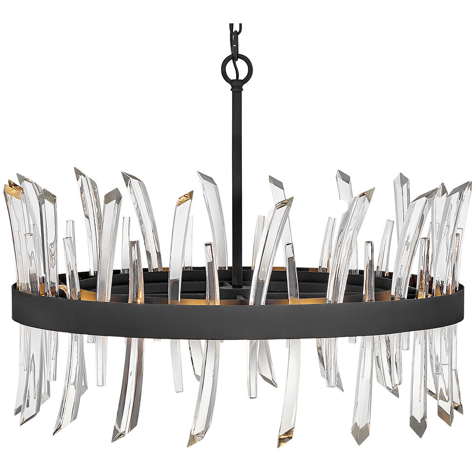 Revel LED 28 inch Black Chandelier Ceiling Light